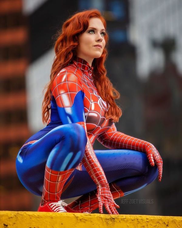 Fantasia Feminina Mary Jane Homem Aranha Adulto Cosplay Traje Luxo