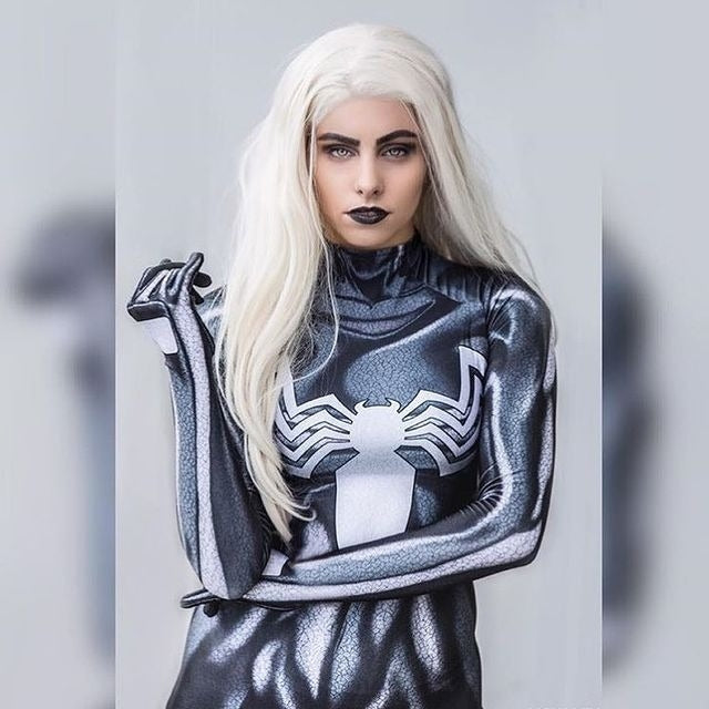 Fantasia She-Venom Black Cosplay Feminino Luxo Traje Profissional