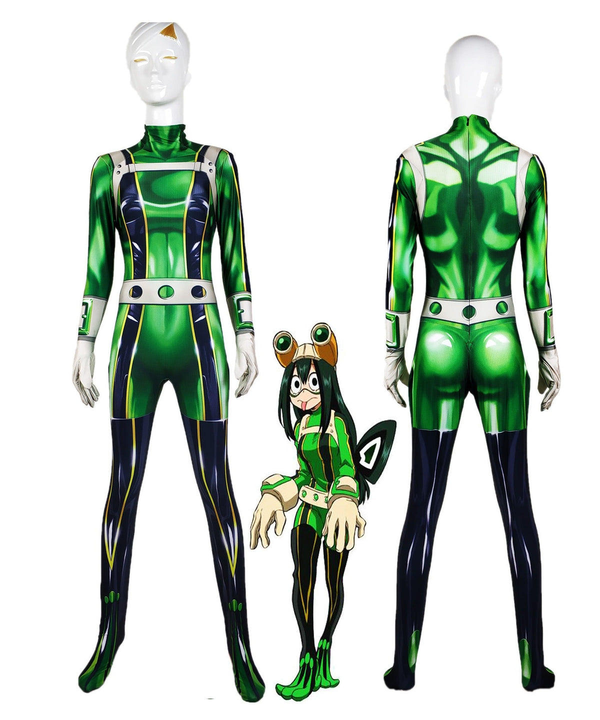 Fantasia Feminina Tsuyu Asui My Hero Academia Traje Luxo Cosplay Mulheres