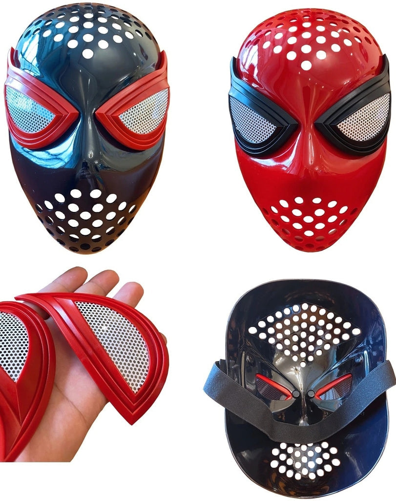 Máscara Faceshell Facial Fantasias Cosplay Lentes Removívieis Homem Aranha e Miles Morales