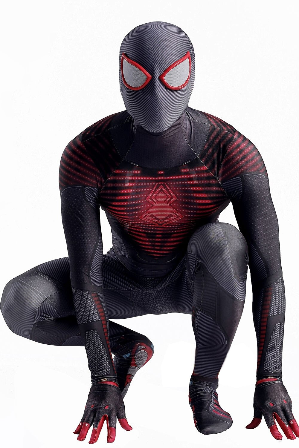 Fantasia Homem-Aranha Miles Morales Game Cosplay Traje Luxo Profissional