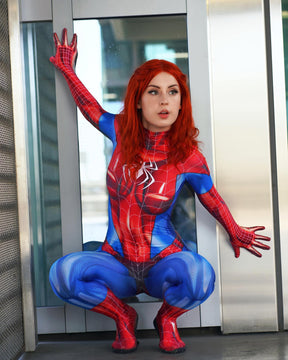 Fantasia Feminina Mary Jane Homem Aranha Adulto Cosplay Traje Luxo