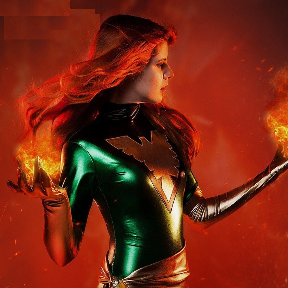 Fantasia Feminina Jean Grey Fênix Negra Hq Adulto Cosplay Traje Luxo X- MEN