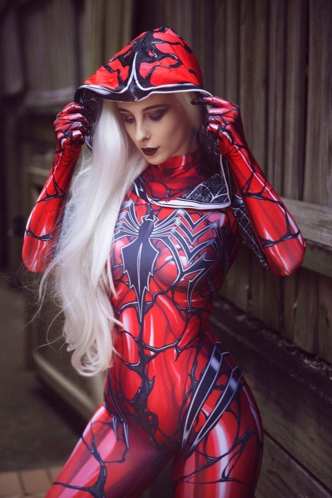 Fantasia Feminina Gwen Carnificina Adulto Cosplay Traje Luxo