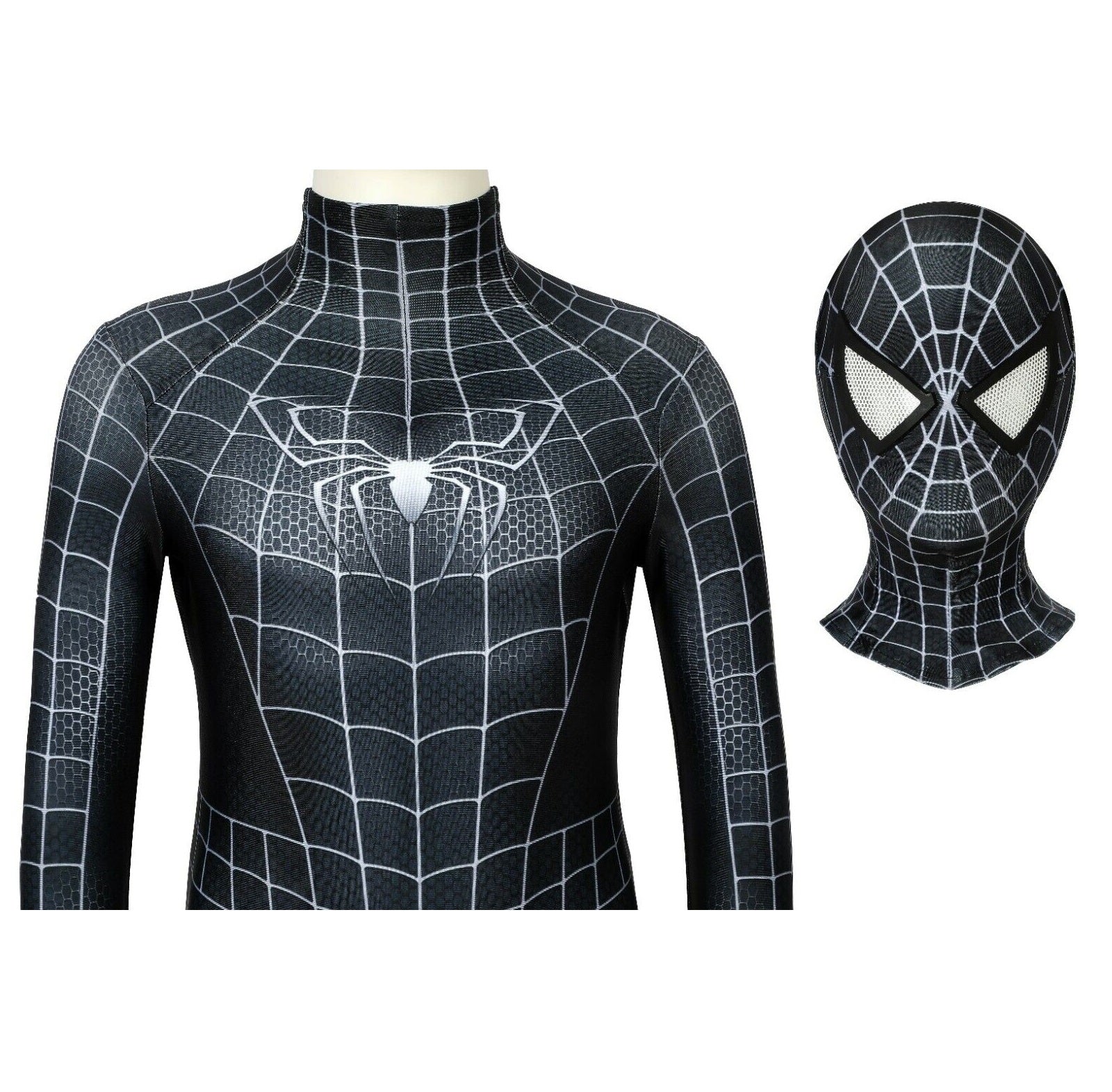 Fantasia Infantil Black Homem-Aranha Venom Filme Cosplay Crianças Traje Luxo