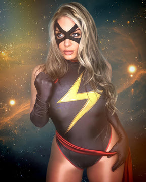 Fantasia Feminina Kamala Khan Ms. Marvel Traje Luxo Cosplay Mulheres