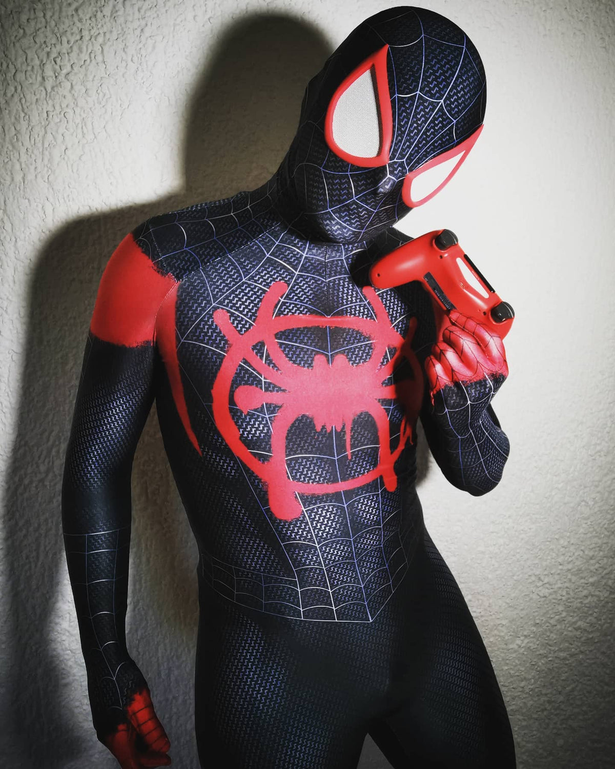 Fantasia Homem-Aranha Miles Morales Aranhaverso Adulto Cosplay Traje Luxo