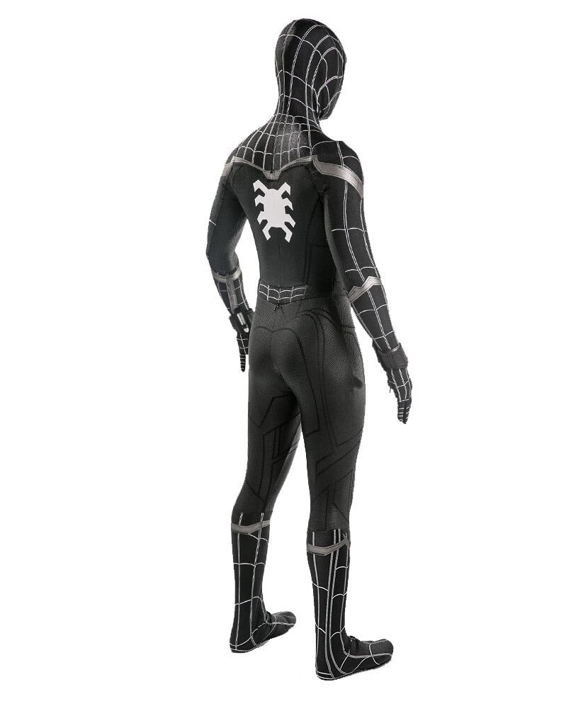 Fantasia Homem-Aranha Tom Holland Black Adulto Cosplay Traje Luxo Profissional