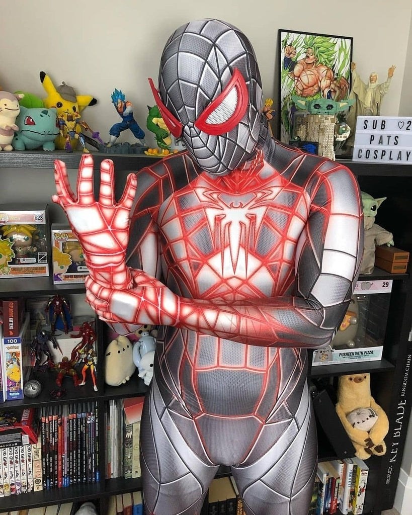 Fantasia Miles Morales Game Homem-Aranha Adulto Cosplay Traje Luxo Profissional