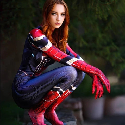 Fantasia Homem-Aranha de Ferro Feminina Luxo Traje Profissional Cosplay Mulheres